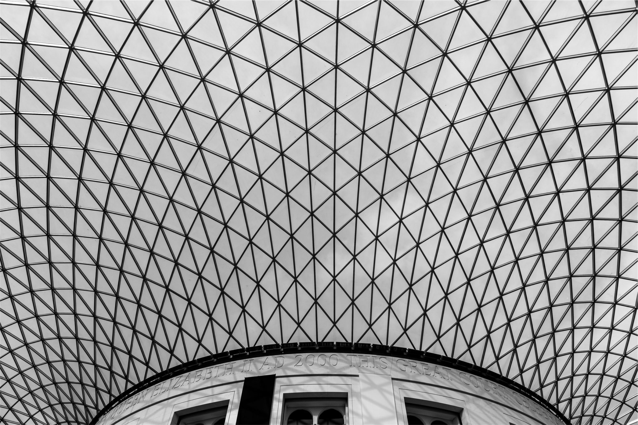Photo abstraite en noir et blanc du British Museum